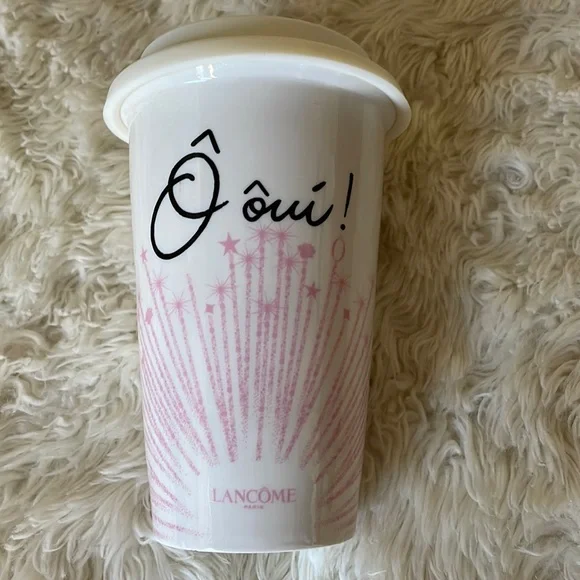 Lancôme Paris Oui La Vie Est Belle Double Walled Insulated Cup with Silicone Lid - Picture 1 of 7